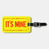 ゴム印の印が付いている旅行lugageのラベル ラゲッジタグ (正面横)