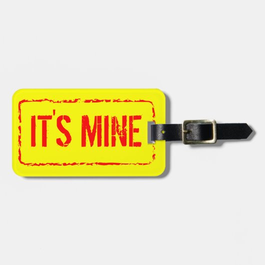 ゴム印の印が付いている旅行lugageのラベル ラゲッジタグ (正面横)