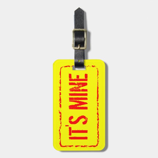 ゴム印の印が付いている旅行lugageのラベル ラゲッジタグ (正面縦)