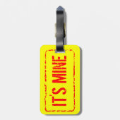 ゴム印の印が付いている旅行lugageのラベル ラゲッジタグ (裏面縦)