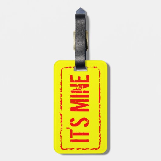 ゴム印の印が付いている旅行lugageのラベル ラゲッジタグ (裏面縦)