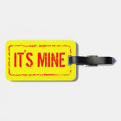 ゴム印の印が付いている旅行lugageのラベル ラゲッジタグ (裏面横)