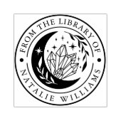 ゴム印の図書館のクリスタルムーン ラバースタンプ (インプリント)