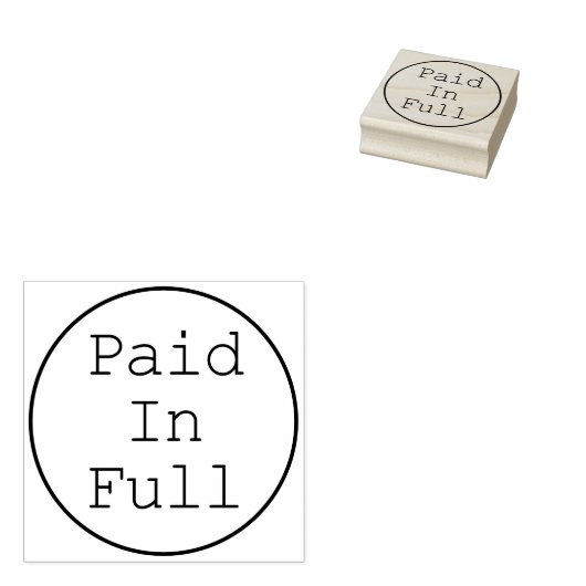 ゴム印を押して「全額お支払い」 ラバースタンプ (押印)