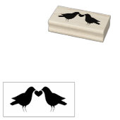 ゴム印ハートのカラス ラバースタンプ (押印)