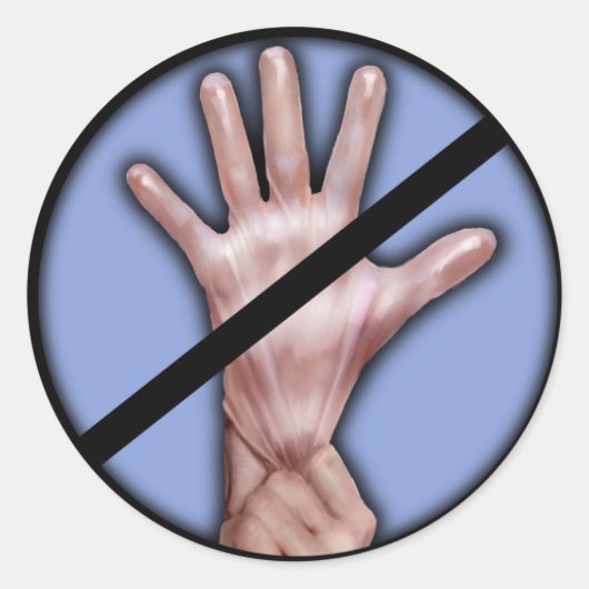 ゴム手袋はダメ!シール ラウンドシール (正面)