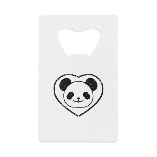 ゴム押しパンダベア及びハート クレジットカード栓抜き (正面)