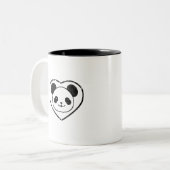 ゴム押しパンダベア及びハート ツートーンマグカップ (正面左)