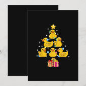 ゴム製のあひるのクリスマスツリー ダッキー クワック クリスマス 招待状 (正面/裏面)