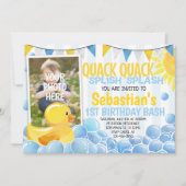 ゴム製のあひるの誕生日パーティー招待状 招待 招待状 (正面)