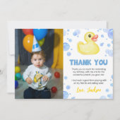 ゴム製のあひるの誕生日写真感謝カード サンキューカード (正面)