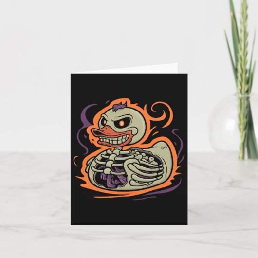 ゴム製のあひるの骸骨 ゴムあひるのコスチュームパーティー カード (正面)