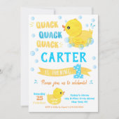 ゴム製のあひるの1歳の誕生日招待状 招待状 (正面)