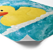 ゴム製のアヒルのバスルームのウォールアート ポスター (角)