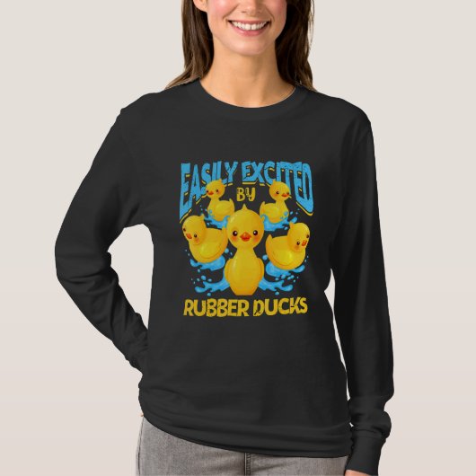 ゴム製のアヒルの浮動ラバーアヒルに気を取られる Tシャツ (正面)