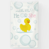 ゴム製のアヒルピンクの青いリビール垂直 横断幕 (縦)