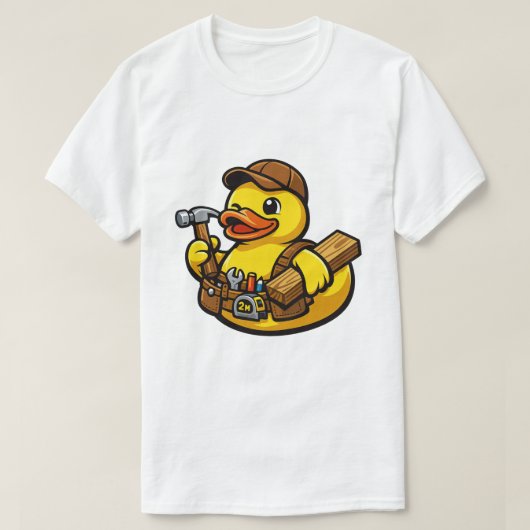 ゴム製のアヒル大工 Tシャツ (デザイン正面)