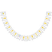 ゴム製のアヒル誕生日に気泡と紙吹雪 バンティングフラッグ (全)