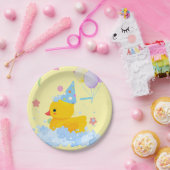 ゴム製のアヒル誕生日に気泡と紙吹雪 ペーパープレート (パーティー)