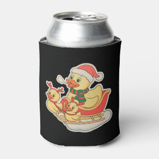 ゴム製のアヒル クリスマス サンタ帽子 雪橇 クリスマス 缶クーラー