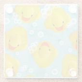 ゴム製のダックのバスパターン ガラスコースター (裏面)