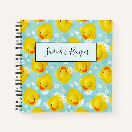 ゴム製のダックのバスパターン ノートブック (正面)