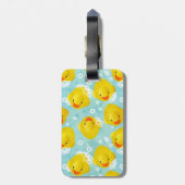 ゴム製のダックのバスパターン ラゲッジタグ (裏面縦)