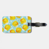 ゴム製のダックのバスパターン ラゲッジタグ (裏面横)