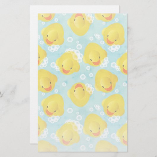 ゴム製のダックのバスパターン 便箋 (正面/裏面)