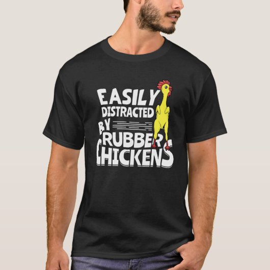ゴム製のニワトリに惑わされやすい Tシャツ (正面)