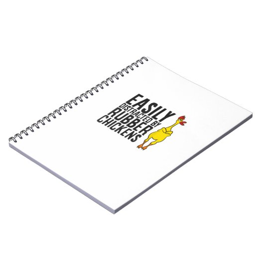 ゴム製のニワトリのゴムに気を取られおもしろいやすい ノートブック (左側)
