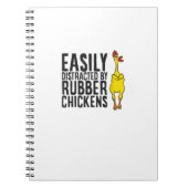 ゴム製のニワトリのゴムに気を取られおもしろいやすい ノートブック (正面)