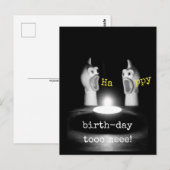 ゴム製のニワトリの誕生日 ポストカード (正面/裏面)