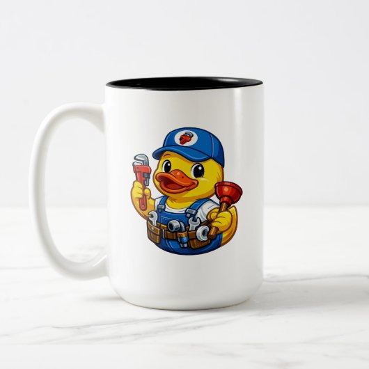 ゴム製の配管工のアヒル ツートーンマグカップ (左)