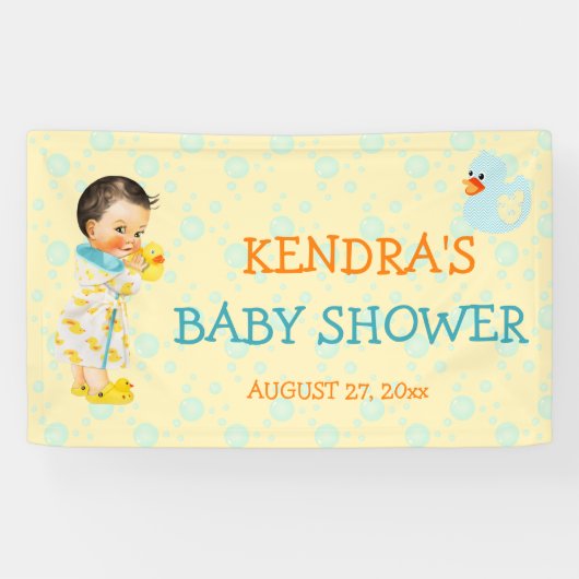 ゴム製アヒルのダッキーの泡男女兼用な黄色 横断幕 (横)