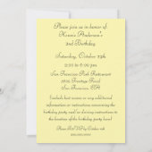 ゴム製アヒルの誕生日のパーティの招待状 招待状 (裏面)