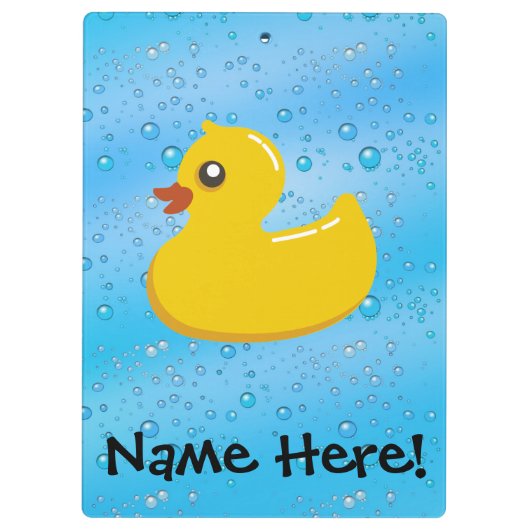 ゴム製アヒルの青はパーソナライズな子供泡立ちます クリップボード (裏面)