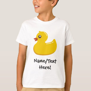 ゴム製アヒルの青はパーソナライズな子供泡立ちます Tシャツ