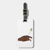 ゴム製アヒルを持つくま ラゲッジタグ (正面縦)