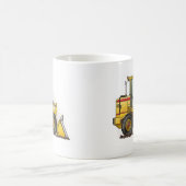 ゴム製タイヤの積込み機の建設用機器 コーヒーマグカップ (中央)