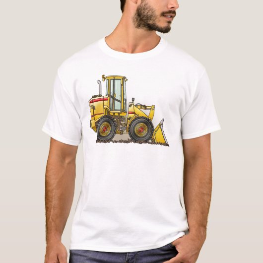 ゴム製タイヤの積込み機の建設用機器 Tシャツ (正面)