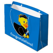 ゴム製ダッキーのお祝いの卒業 ラージペーパーバッグ (裏面アングル)
