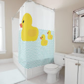 ゴム製ダッキーの浴槽の波 シャワーカーテン (インサイチュ)