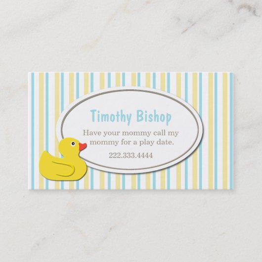 ゴム製ダッキーの演劇の日付カード コーリングカード (正面)