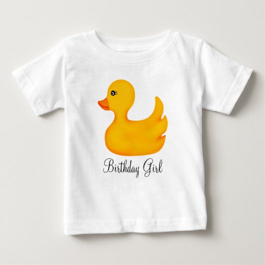 ゴム製ダッキーの誕生日のTシャツ ベビーTシャツ (正面)