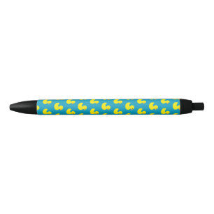 ゴム製ダッキーパターンペン 黒ボールペン