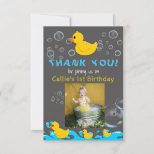 ゴム製Duckieの誕生日のサンキューカード サンキューカード
