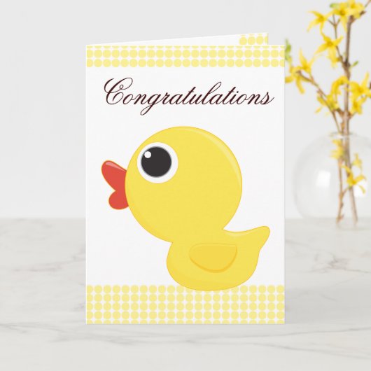 ゴム製Duckie カード (黄色い花)