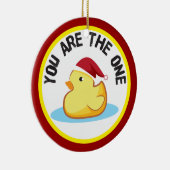 ゴム製duckie 1匹のクリスマスのオーナメントです セラミックオーナメント (右)