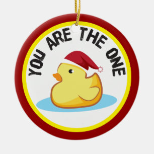 ゴム製duckie 1匹のクリスマスのオーナメントです セラミックオーナメント